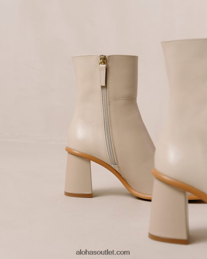 mulheres west - botas de couro branco e bege Alohas 4P88ZX340 creme bege pedra
