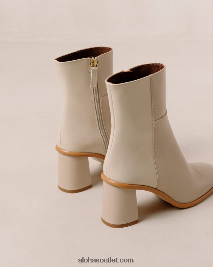 mulheres west - botas de couro branco e bege Alohas 4P88ZX340 creme bege pedra