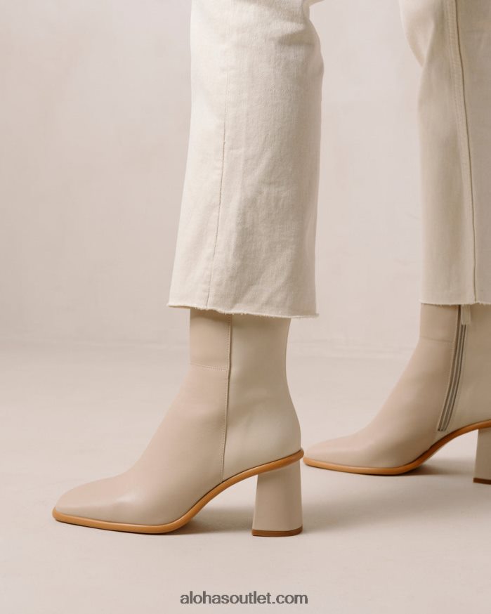 mulheres west - botas de couro branco e bege Alohas 4P88ZX340 creme bege pedra