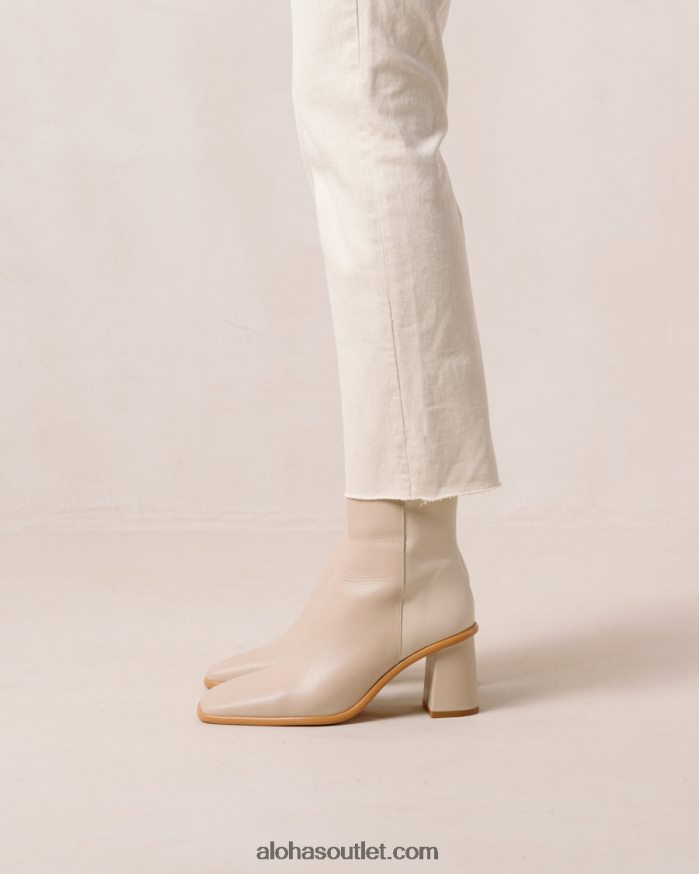 mulheres west - botas de couro branco e bege Alohas 4P88ZX340 creme bege pedra