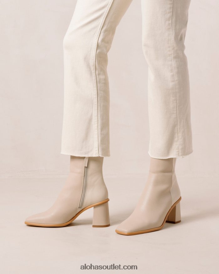 mulheres west - botas de couro branco e bege Alohas 4P88ZX340 creme bege pedra