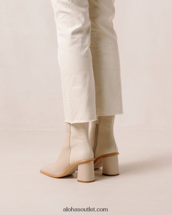 mulheres west - botas de couro branco e bege Alohas 4P88ZX340 creme bege pedra