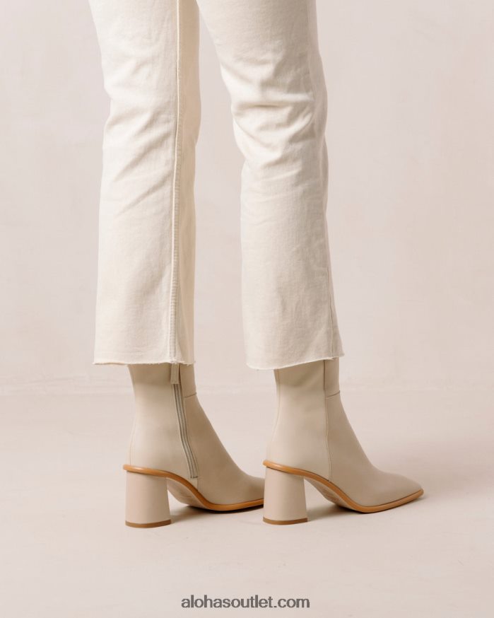 mulheres west - botas de couro branco e bege Alohas 4P88ZX340 creme bege pedra