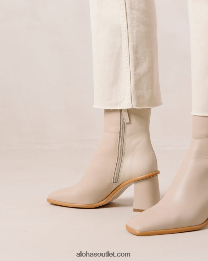 mulheres west - botas de couro branco e bege Alohas 4P88ZX340 creme bege pedra