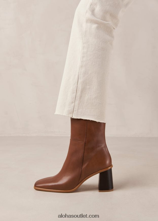 mulheres west - botas de couro marrom Alohas 4P88ZX346 camelo