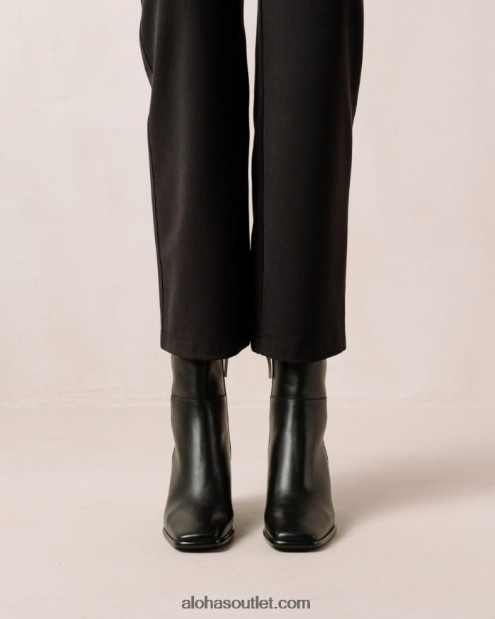 mulheres west - botas de couro preto e branco Alohas 4P88ZX341 creme preto
