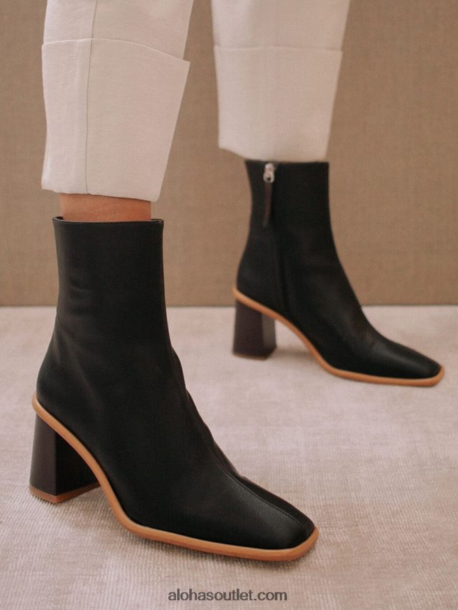 mulheres west - botas de couro vegan cinza escuro Alohas 4P88ZX463 cinza