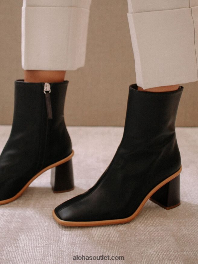 mulheres west - botas de couro vegan cinza escuro Alohas 4P88ZX463 cinza