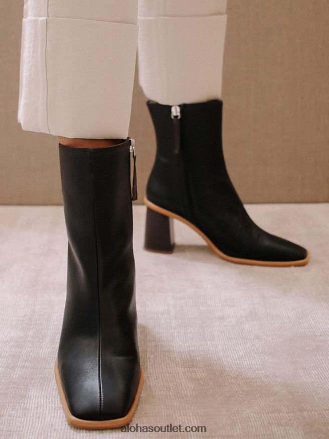 mulheres west - botas de couro vegan cinza escuro Alohas 4P88ZX463 cinza