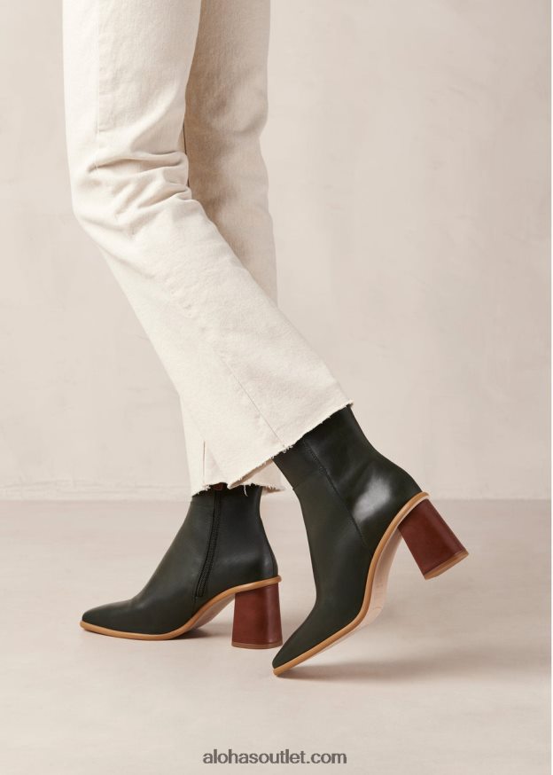 mulheres west - botas de couro verde Alohas 4P88ZX458 verde floresta