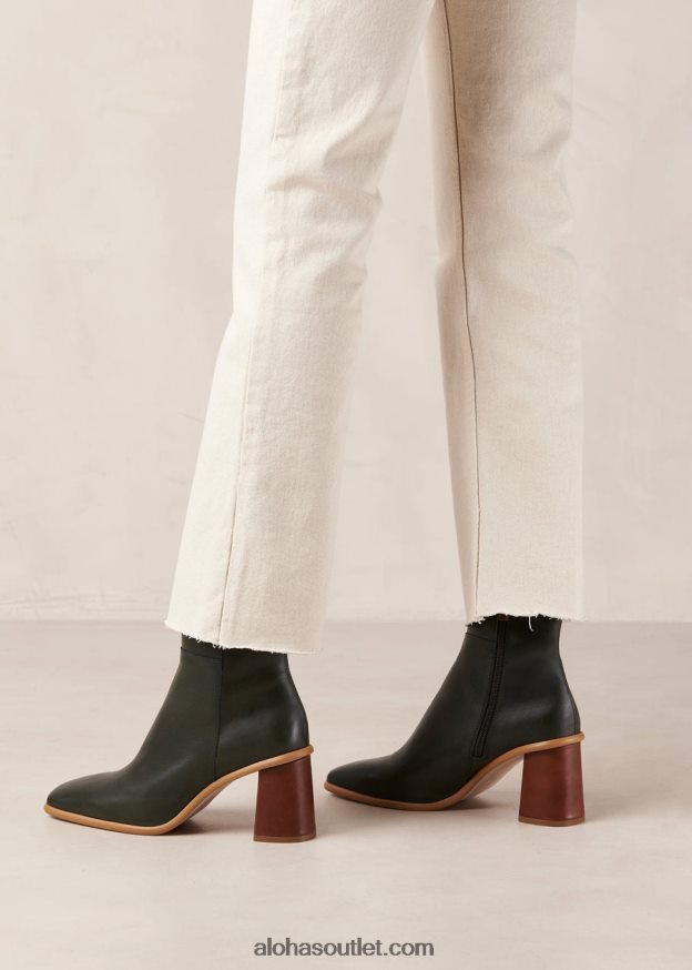 mulheres west - botas de couro verde Alohas 4P88ZX458 verde floresta