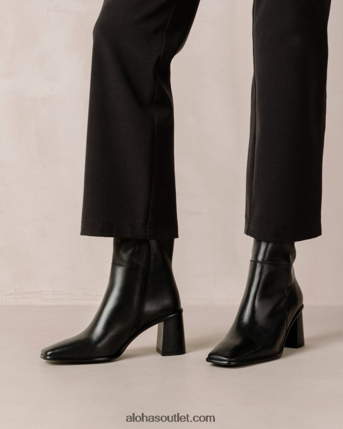 mulheres west - botas pretas de couro Alohas 4P88ZX459 preto total