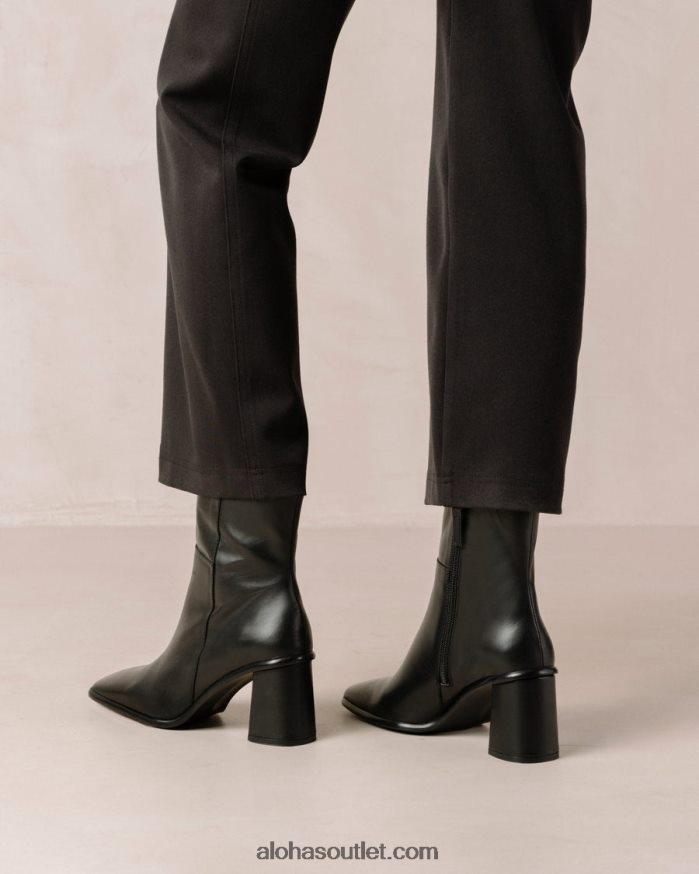 mulheres west - botas pretas de couro Alohas 4P88ZX459 preto total