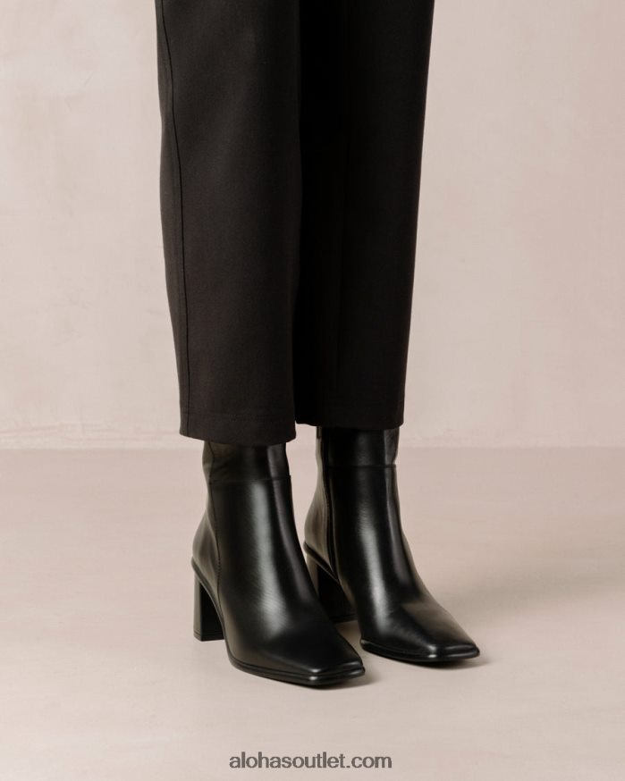 mulheres west - botas pretas de couro Alohas 4P88ZX459 preto total
