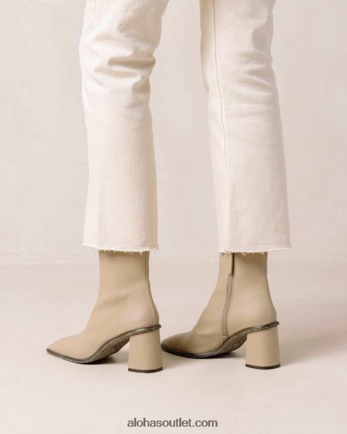 mulheres west cactus - bota de couro vegano bege Alohas 4P88ZX454 bege areia quente