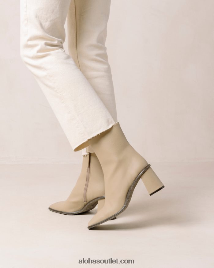 mulheres west cactus - bota de couro vegano bege Alohas 4P88ZX454 bege areia quente