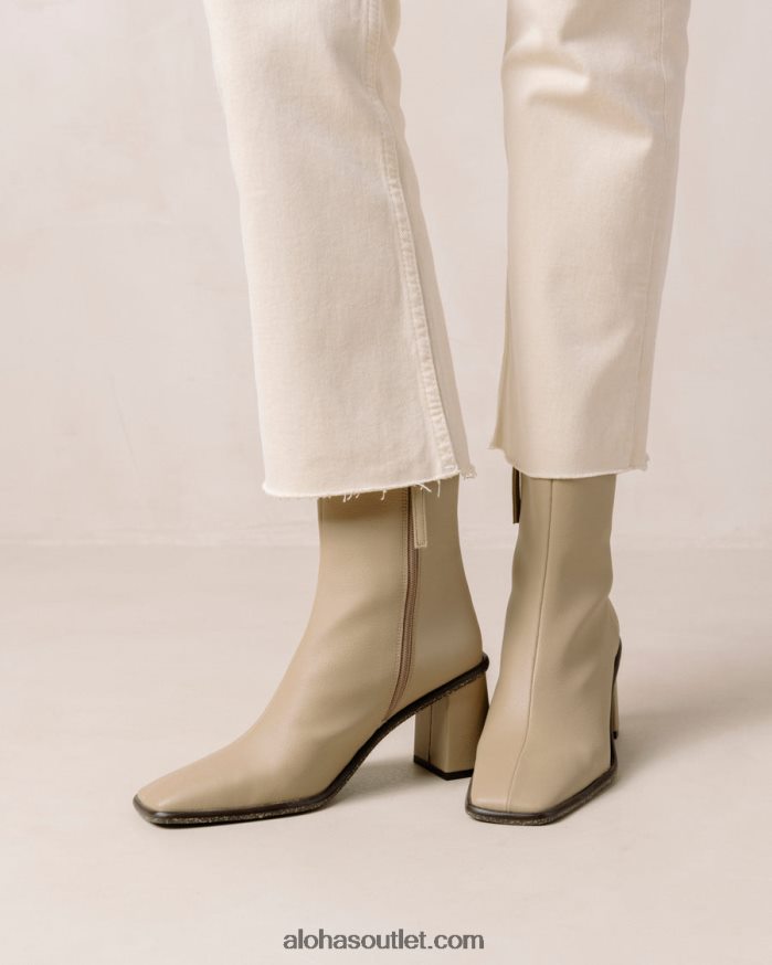 mulheres west cactus - bota de couro vegano bege Alohas 4P88ZX454 bege areia quente