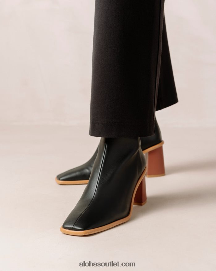 mulheres west cap corn - bota preta de couro vegano Alohas 4P88ZX453 preto