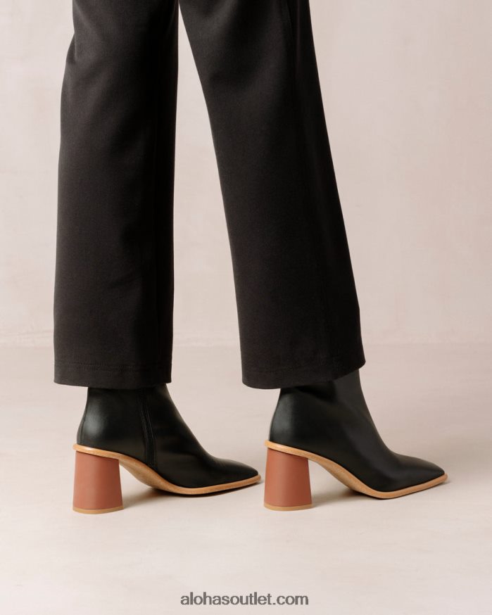 mulheres west cap corn - bota preta de couro vegano Alohas 4P88ZX453 preto