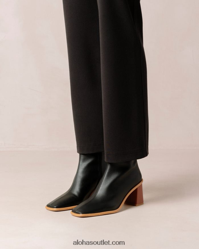mulheres west cap corn - bota preta de couro vegano Alohas 4P88ZX453 preto