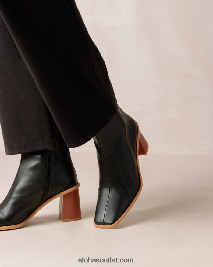 mulheres west cap corn - bota preta de couro vegano Alohas 4P88ZX453 preto