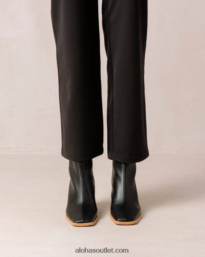 mulheres west cap corn - bota preta de couro vegano Alohas 4P88ZX453 preto