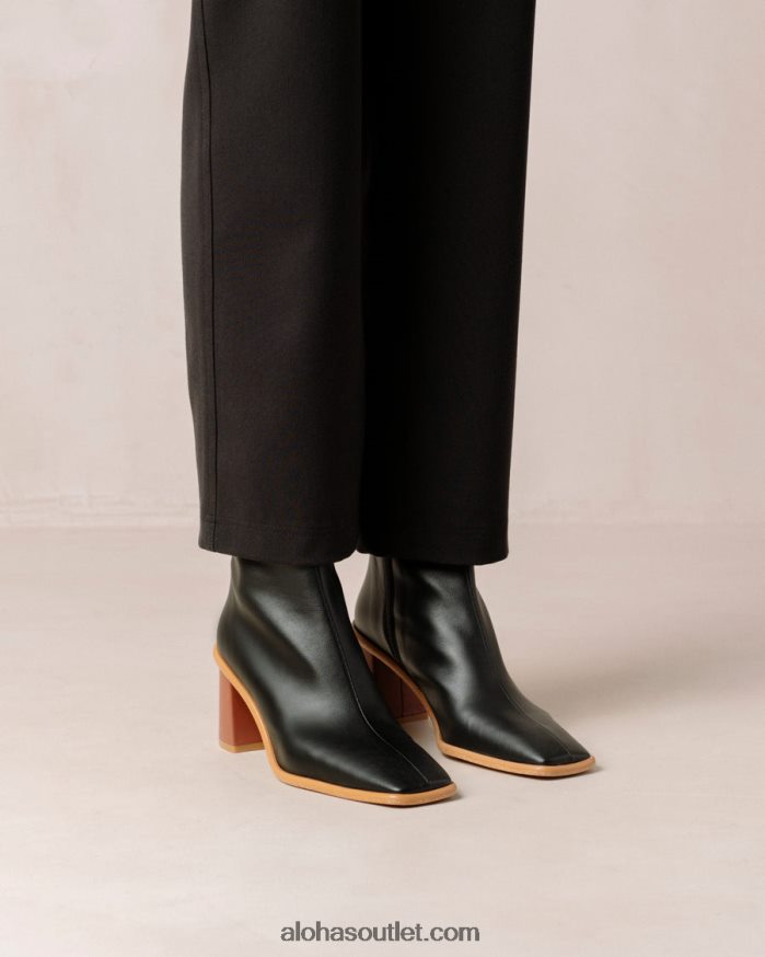 mulheres west cap corn - bota preta de couro vegano Alohas 4P88ZX453 preto