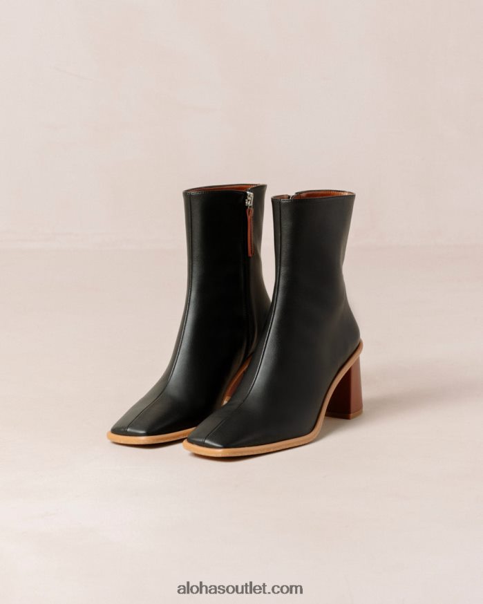 mulheres west cap corn - bota preta de couro vegano Alohas 4P88ZX453 preto