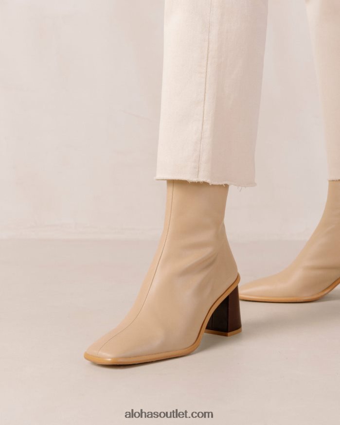 mulheres west cape vintage - botas de couro bege Alohas 4P88ZX343 pedra bege