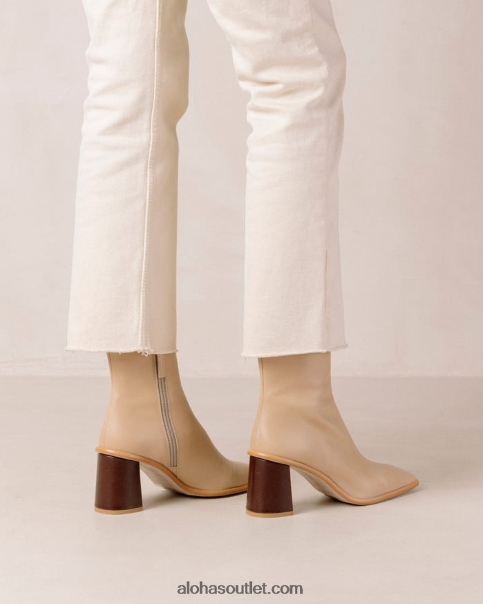 mulheres west cape vintage - botas de couro bege Alohas 4P88ZX343 pedra bege