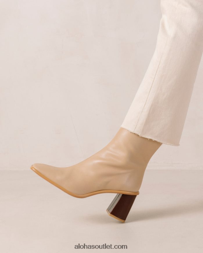 mulheres west cape vintage - botas de couro bege Alohas 4P88ZX343 pedra bege