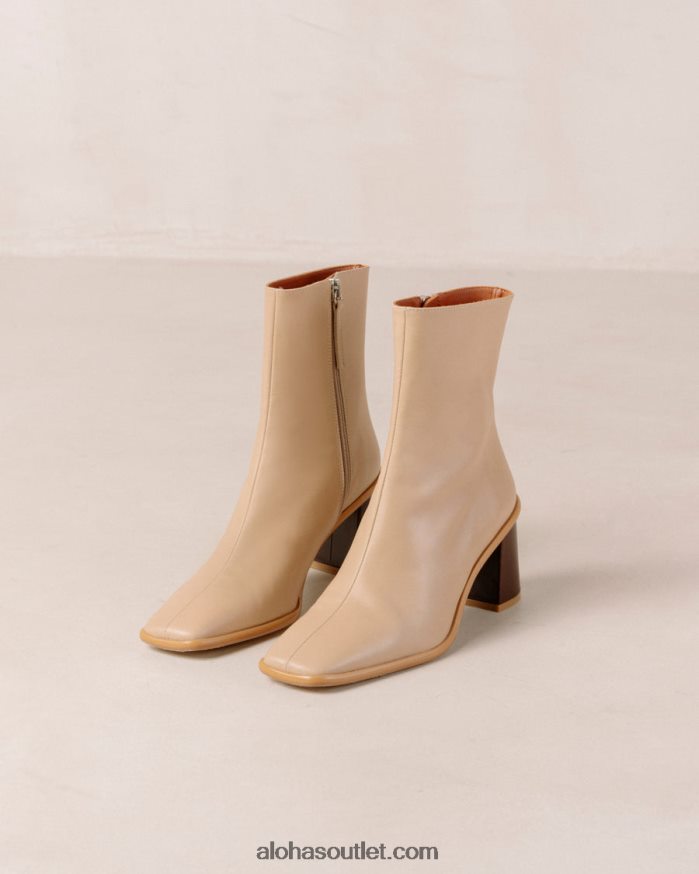 mulheres west cape vintage - botas de couro bege Alohas 4P88ZX343 pedra bege