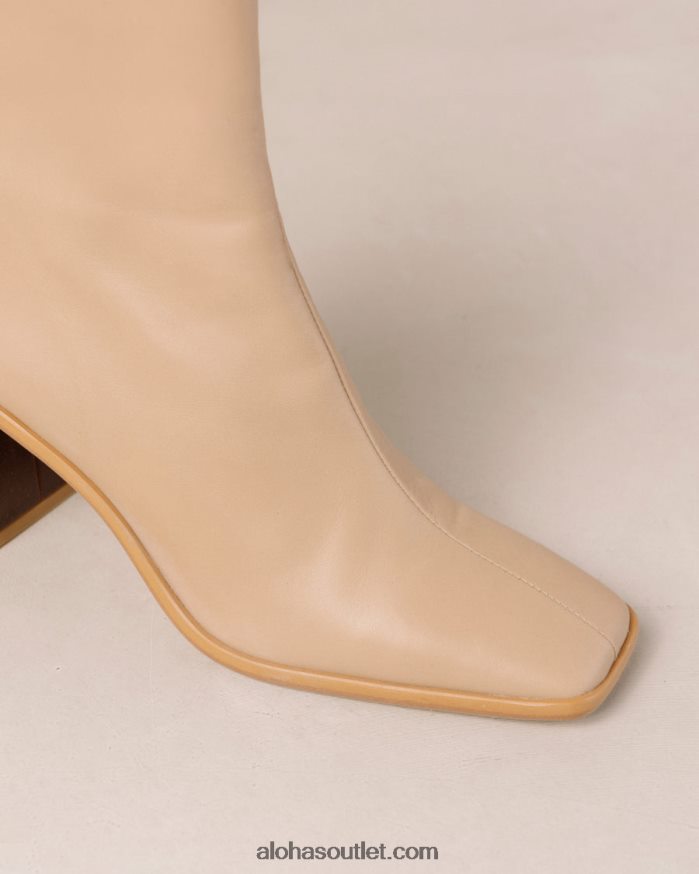mulheres west cape vintage - botas de couro bege Alohas 4P88ZX343 pedra bege
