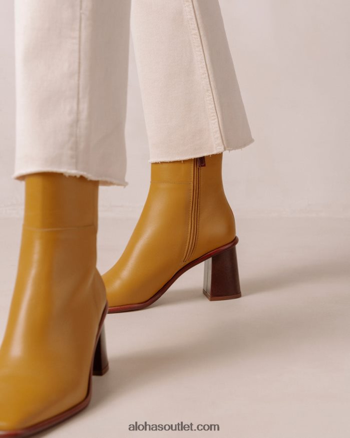 mulheres west vintage - botas de couro amarelas Alohas 4P88ZX229 calêndula amarela
