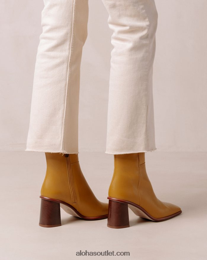 mulheres west vintage - botas de couro amarelas Alohas 4P88ZX229 calêndula amarela