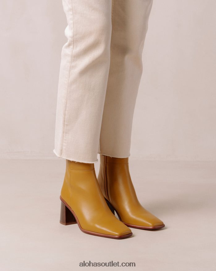 mulheres west vintage - botas de couro amarelas Alohas 4P88ZX229 calêndula amarela