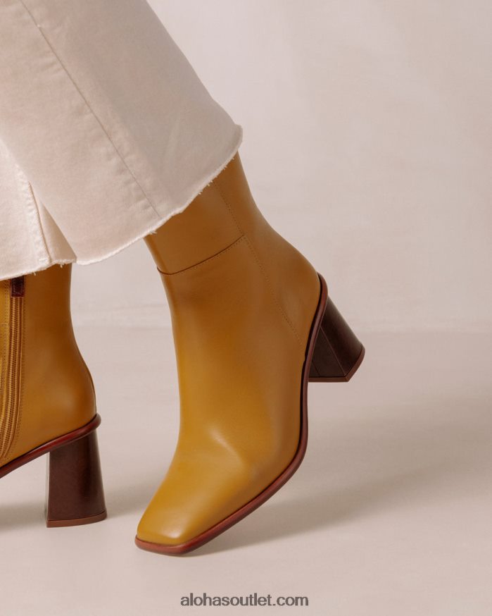 mulheres west vintage - botas de couro amarelas Alohas 4P88ZX229 calêndula amarela