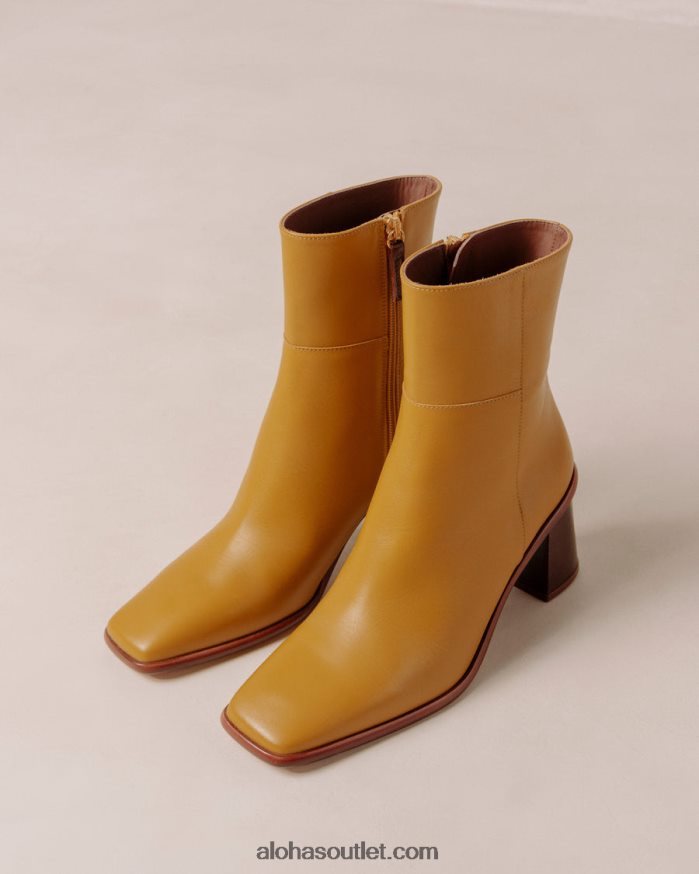 mulheres west vintage - botas de couro amarelas Alohas 4P88ZX229 calêndula amarela