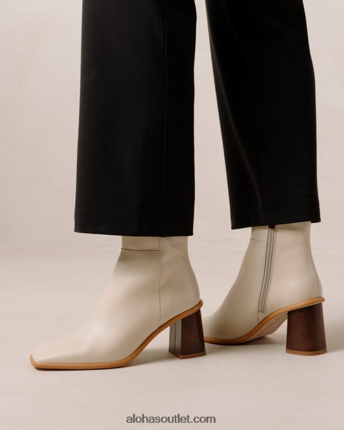 mulheres west vintage - botas de couro branco Alohas 4P88ZX231 marfim