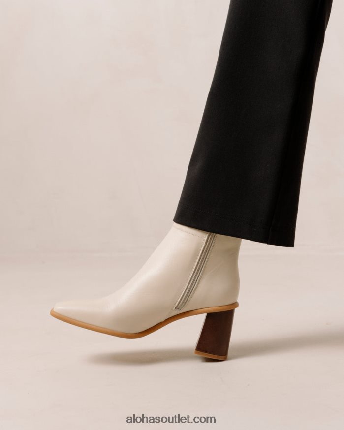 mulheres west vintage - botas de couro branco Alohas 4P88ZX231 marfim