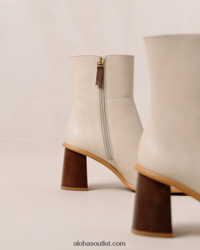 mulheres west vintage - botas de couro branco Alohas 4P88ZX231 marfim