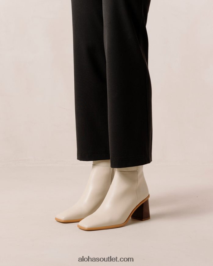 mulheres west vintage - botas de couro branco Alohas 4P88ZX231 marfim