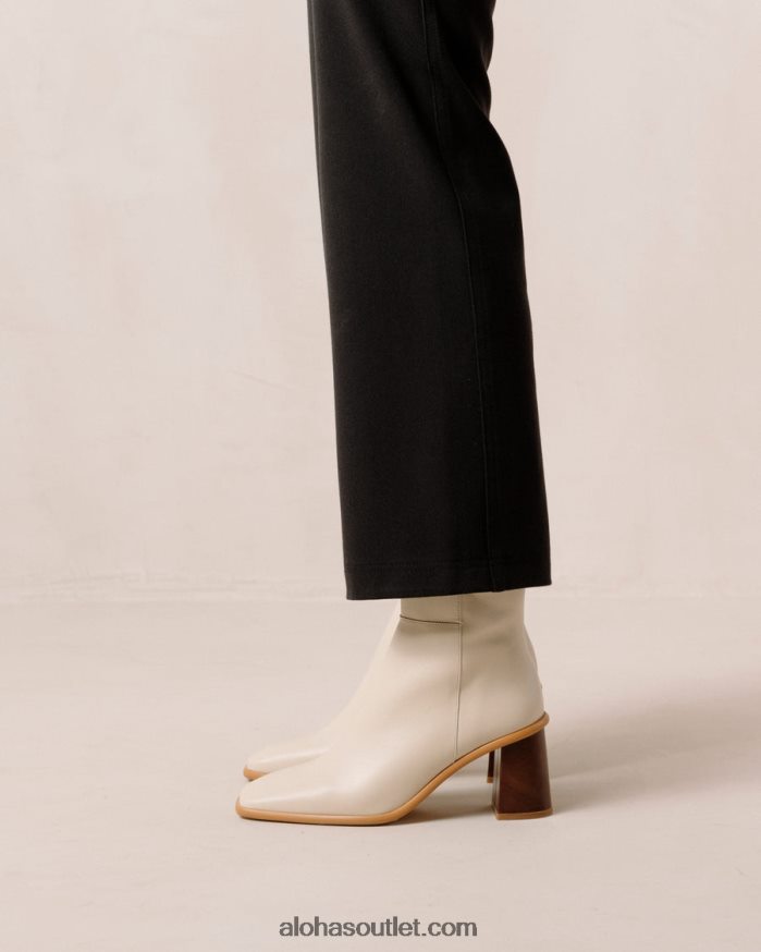 mulheres west vintage - botas de couro branco Alohas 4P88ZX231 marfim