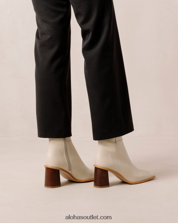 mulheres west vintage - botas de couro branco Alohas 4P88ZX231 marfim