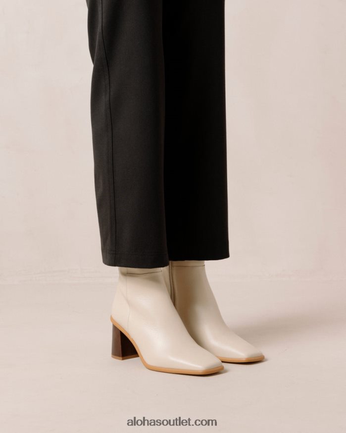 mulheres west vintage - botas de couro branco Alohas 4P88ZX231 marfim