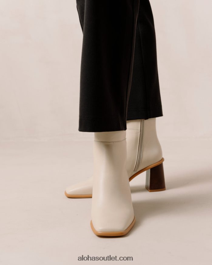 mulheres west vintage - botas de couro branco Alohas 4P88ZX231 marfim