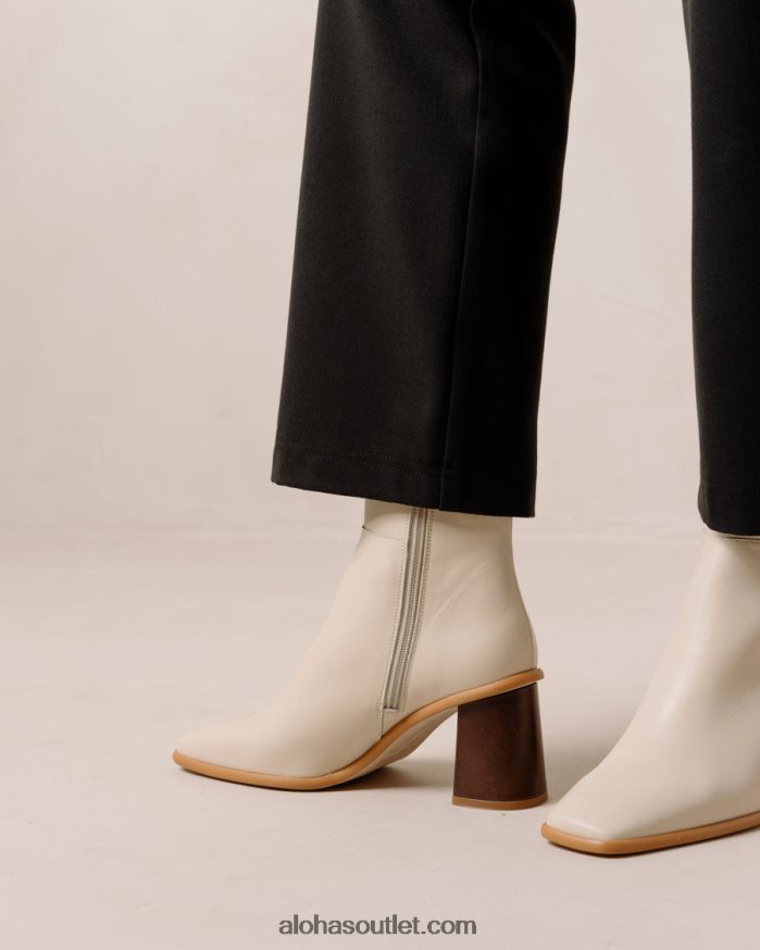 mulheres west vintage - botas de couro branco Alohas 4P88ZX231 marfim