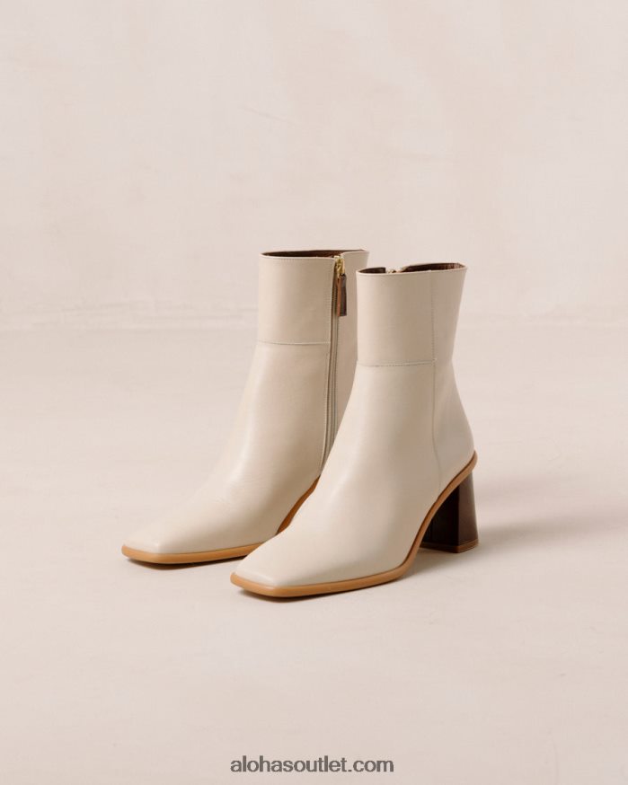 mulheres west vintage - botas de couro branco Alohas 4P88ZX231 marfim