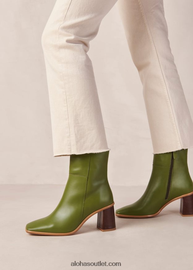 mulheres west vintage - botas de couro verde Alohas 4P88ZX336 perene vintage