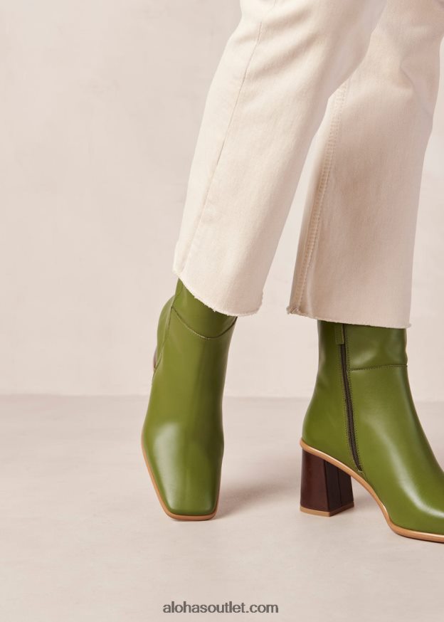 mulheres west vintage - botas de couro verde Alohas 4P88ZX336 perene vintage